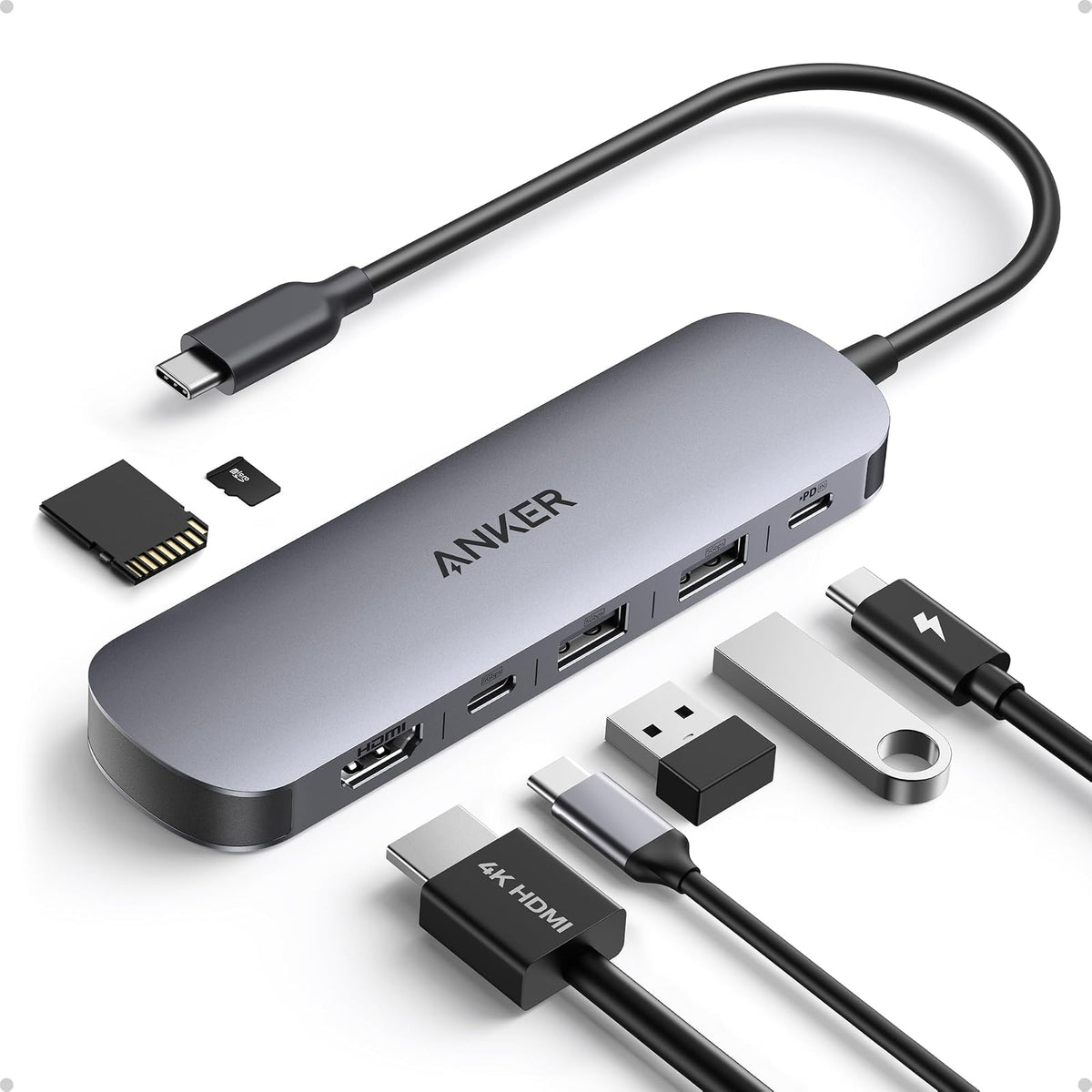 Hub USB Anker USB C, adaptador USB multipuerto 7 en 1, divisor USBC a HDMI de