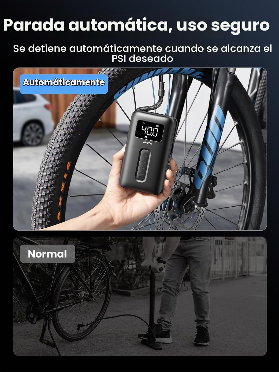 Inflador-de-Neumáticos-Portátil-UGREEN-150-PSI-Inalámbrico-con-Luz-LED-3
