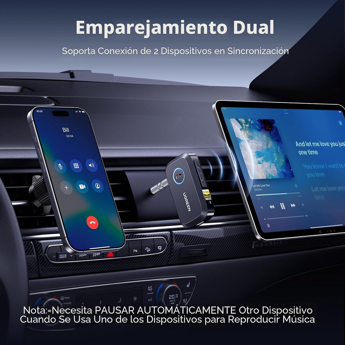 Receptor-Bluetooth-6-0-UGREEN-para-Auto-con-LDAC-y-Cancelación-de-Ruido-AUX-3-5-mm-8