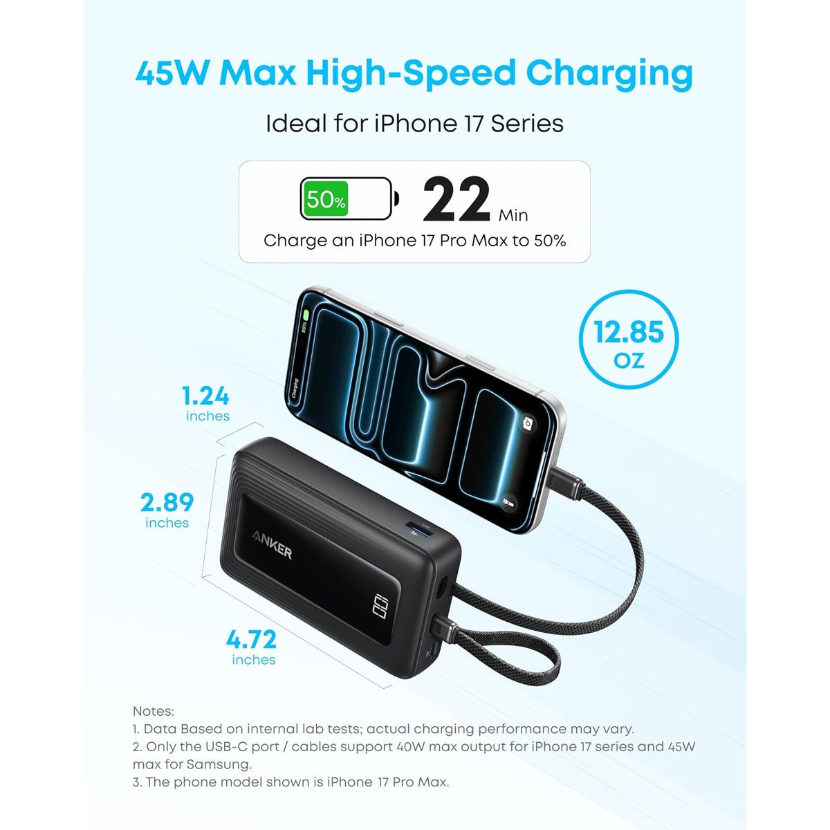 Power Bank Anker Cargador portátil de 20,000mAh 45W,Cables USB-C - vista 4