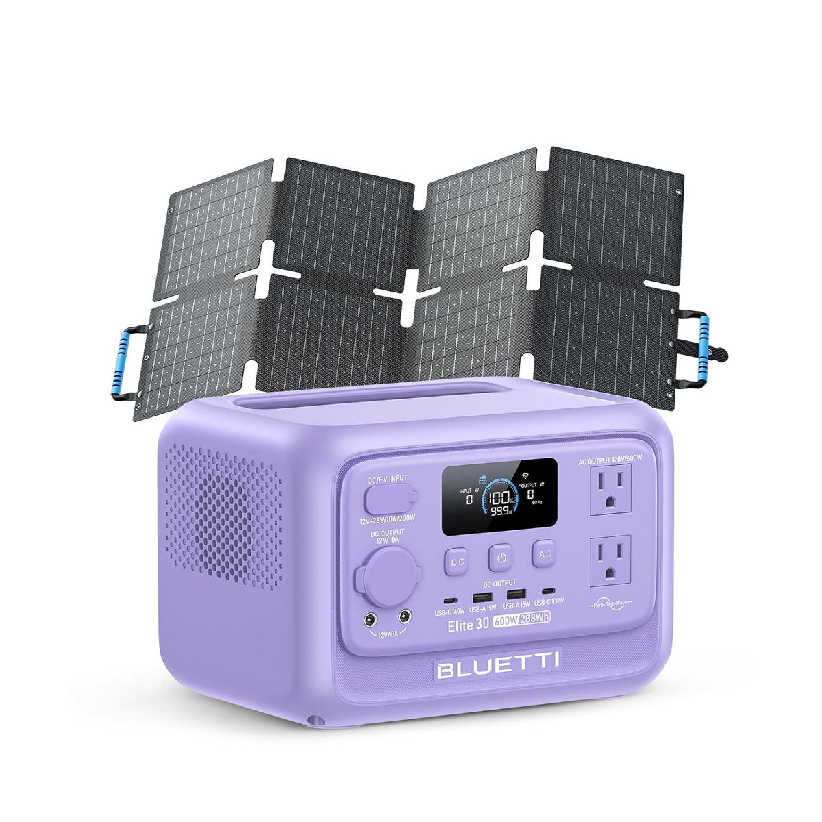 Estación de Energía Portátil BLUETTI Elite 30 V2, 288 Wh + Panel Solar 60 W