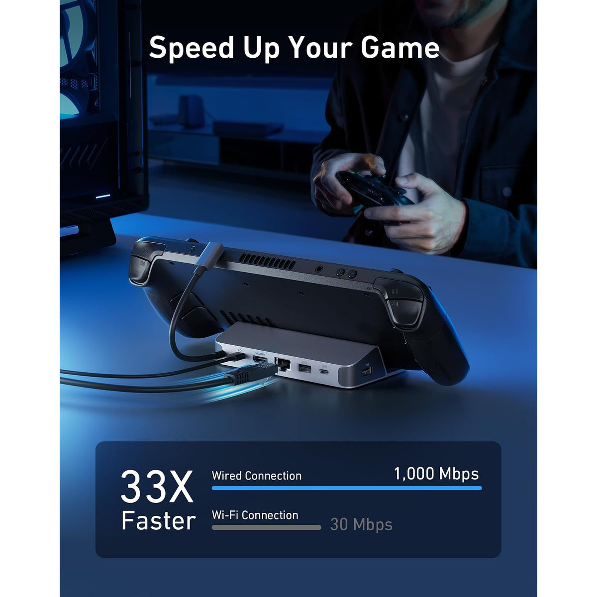Hub USB Anker Base para cubierta de vapor, estación de acoplamiento HDMI 6 en 1 4K - vista 4