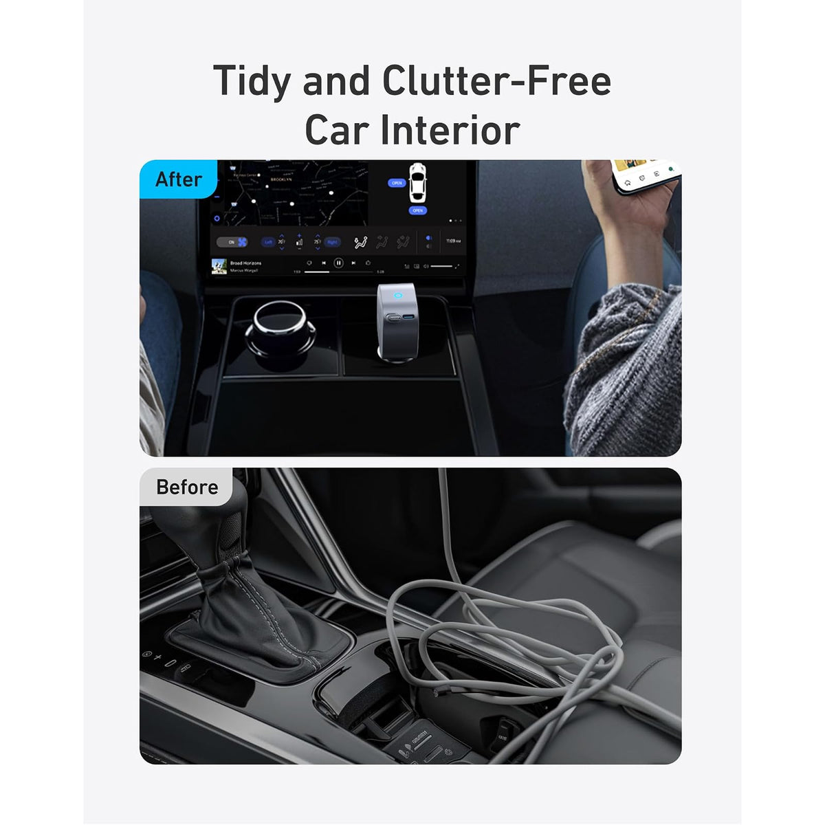 Cable Anker Cargador de coche USB C de carga rápida de 75 W con cable incorporado - vista 5