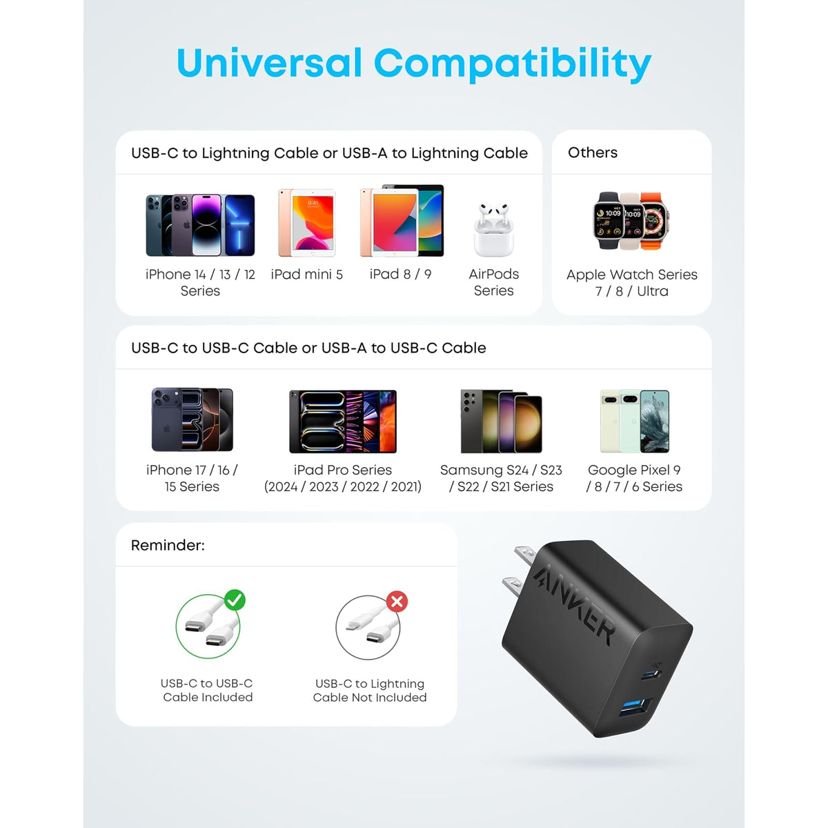 Cargador Anker de teléfono, bloque de cargador USB C de 20 W - vista 9
