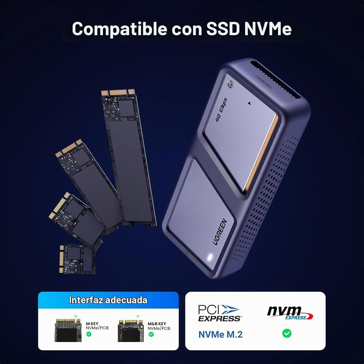 Carcasa-NVMe-M-2-UGREEN-de-40-Gbps-con-Ventilador-de-Refrigeración-5