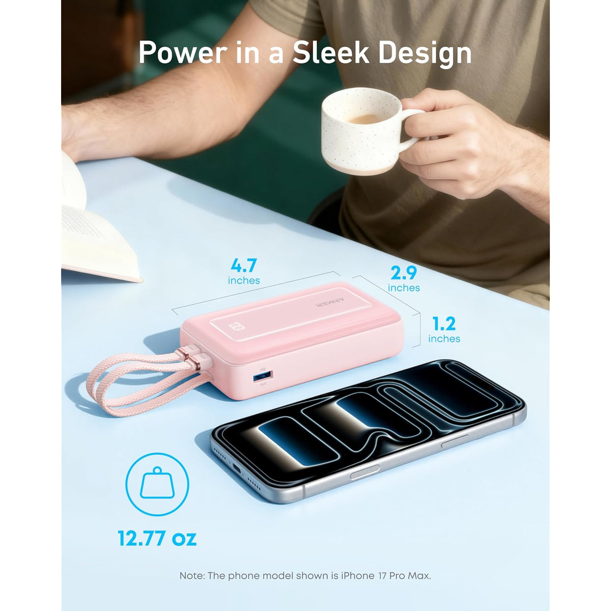 Power Bank Anker cargador portátil de 20,000 mAh 30 W, cables USB-C y Lightning - vista 7