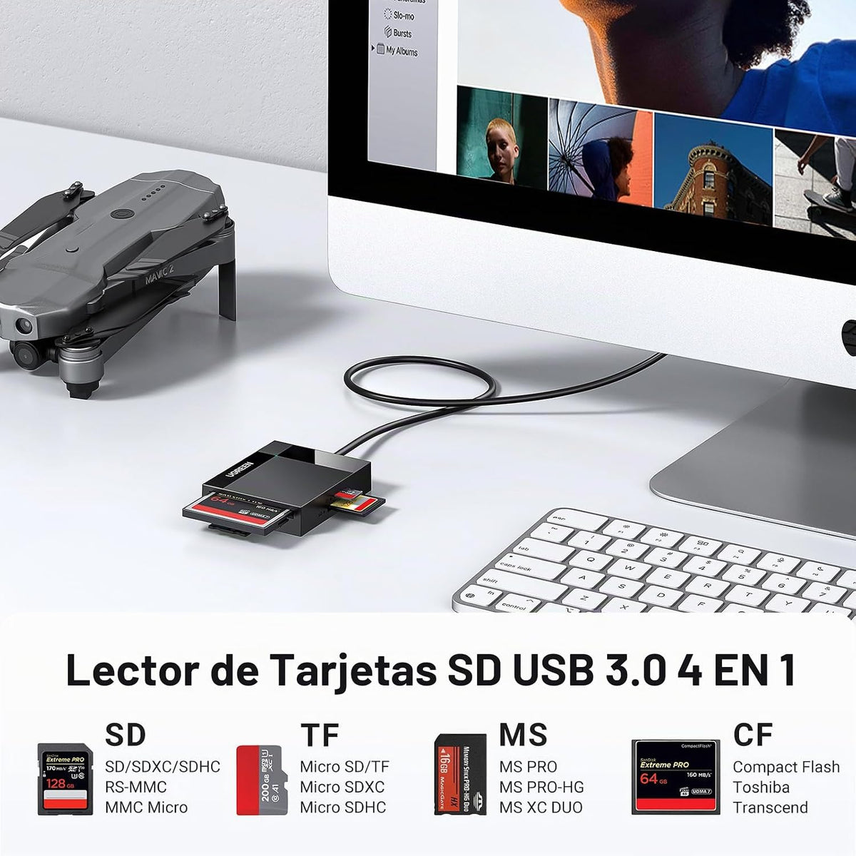 Lector-de-Tarjetas-SD-UGREEN-USB-3-0-con-Hub-de-5-Gbps-Lee-4-Tarjetas-3