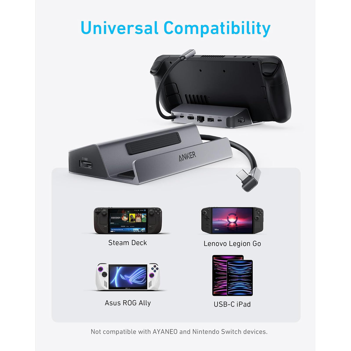 Hub USB Anker Base para cubierta de vapor, estación de acoplamiento HDMI 6 en 1 4K - vista 7