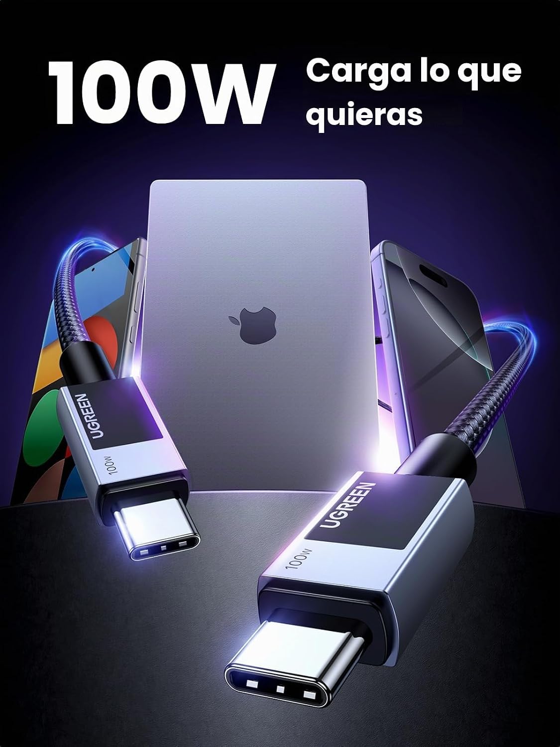Cable-USB-C-UGREEN-de-Carga-Rápida-100-W-para-iPhone-iPad-y-Galaxy-4