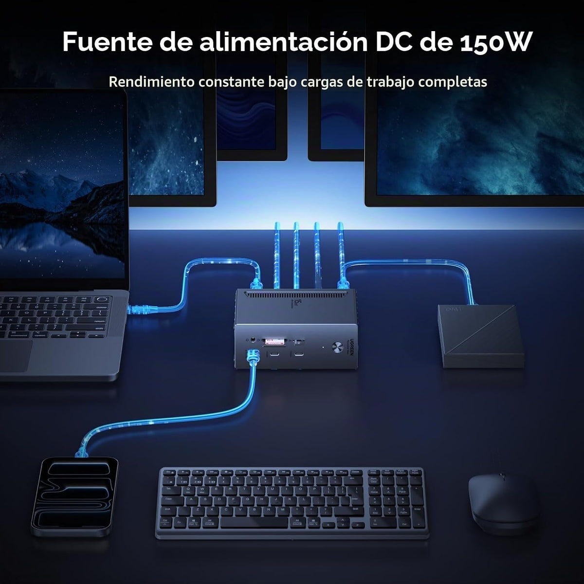Estación-de-Acoplamiento-UGREEN-USB-C-DisplayLink-para-Cuatro-Monitores-5