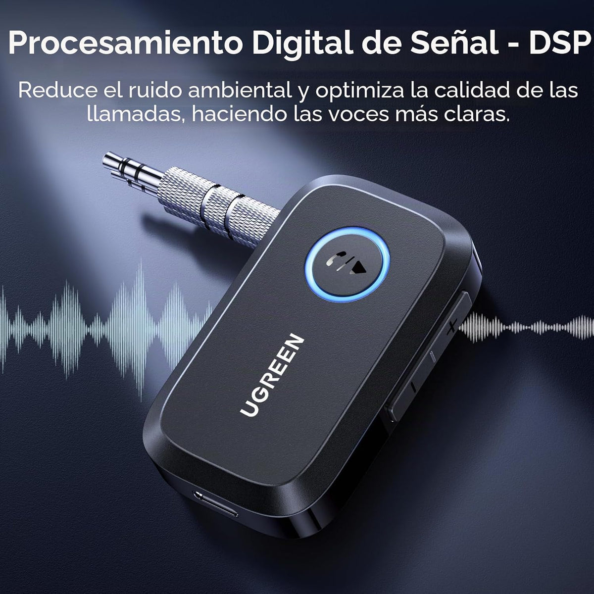 Adaptador-Bluetooth-5-4-UGREEN-para-Auto-con-Llamadas-Manos-Libres-y-Cancelación-de-Ruido-2