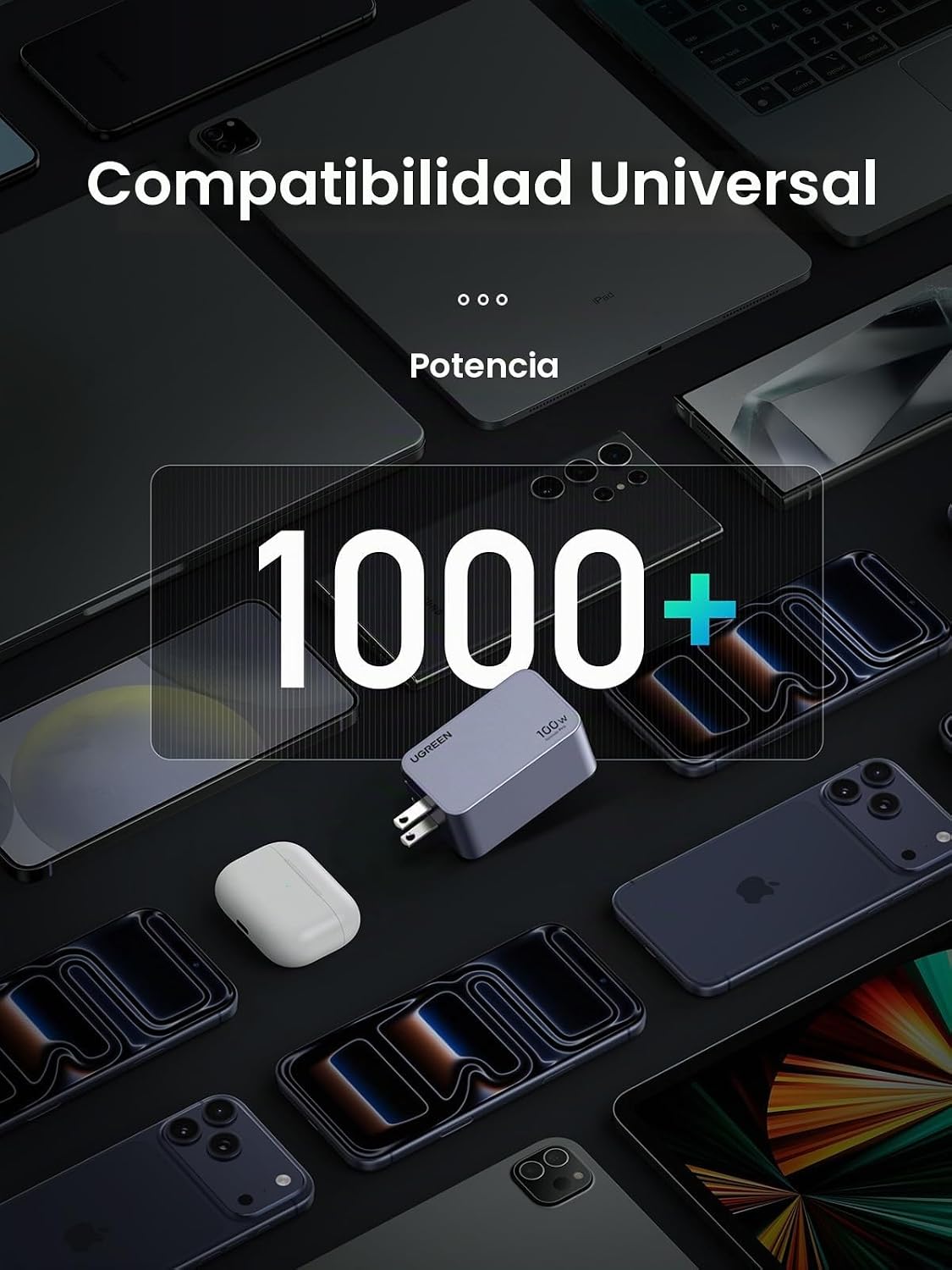 Cargador-de-Pared-UGREEN-Nexode-Pro-100-W-GaN-de-3-Puertos-USB-C-7