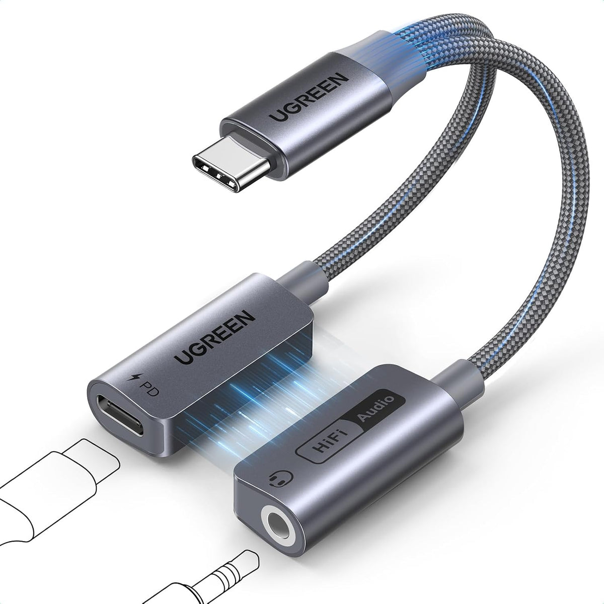 Adaptador-Magnético-UGREEN-USB-C-2-en-1-de-Audio-3-5-mm-y-Carga-9