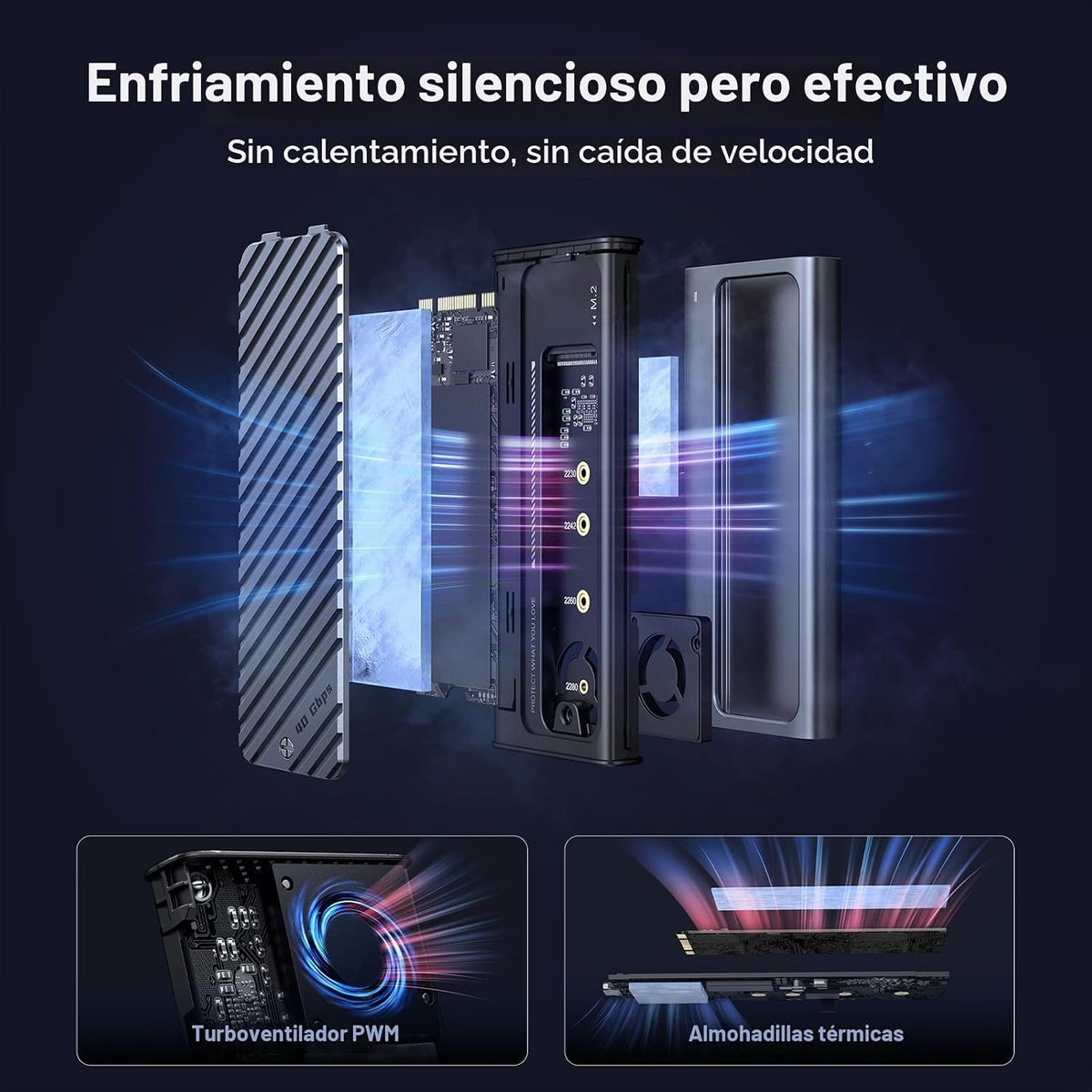 Carcasa-SSD-NVMe-M-2-UGREEN-de-40-Gbps-con-Ventilador-de-Refrigeración-3