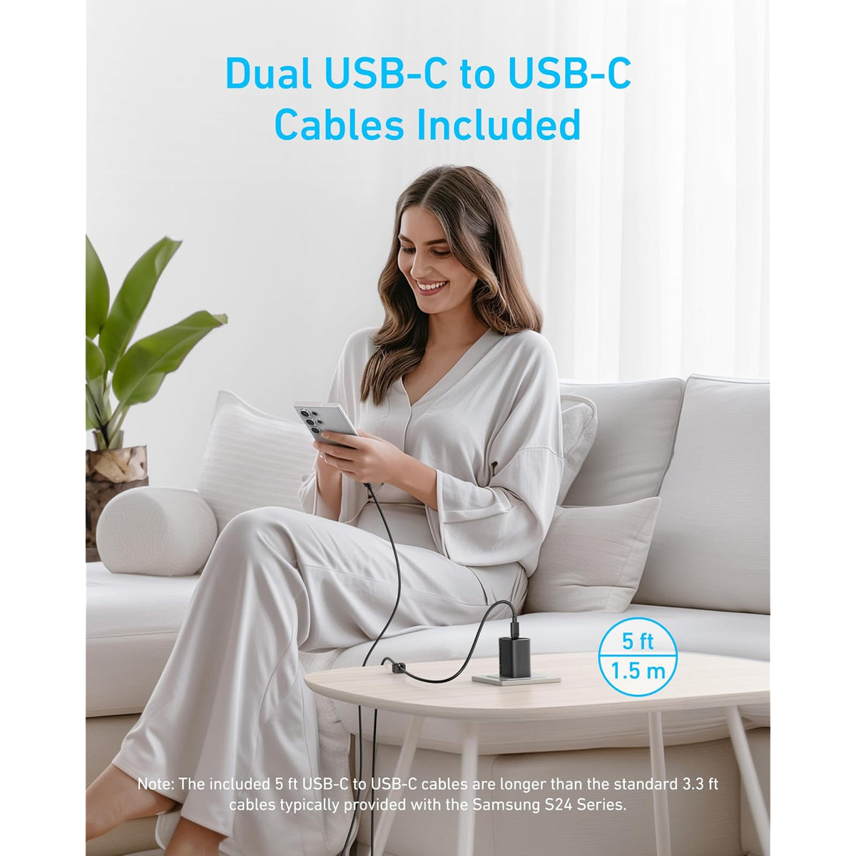 Anker Bloque de cargador USB C de 45 W, paquete de 2 cargadores tipo C de - vista 4