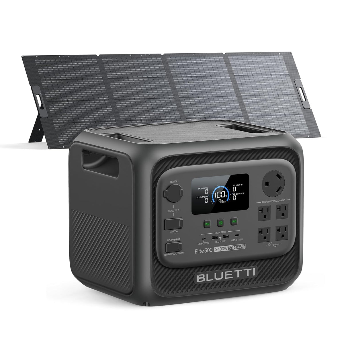 Estación de Energía Portátil BLUETTI Elite 300, 3014.4 Wh, 2400 W + Panel Solar 350 W