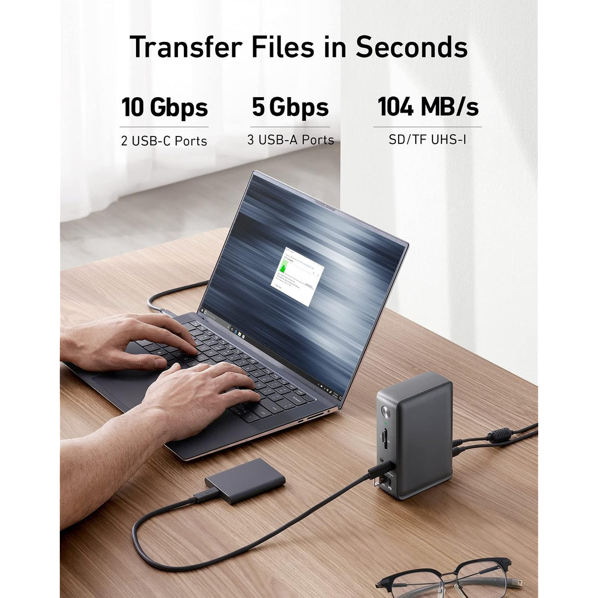 Hub USB Anker Estación de acoplamiento para laptop, estación de acoplamiento USB C - vista 6