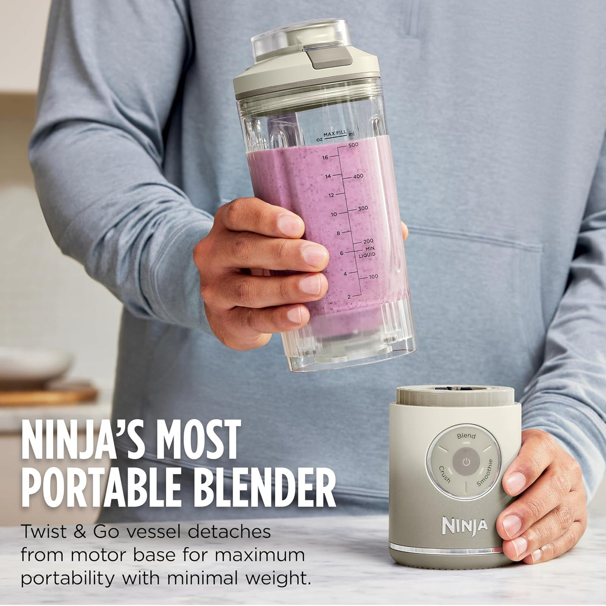 Licuadora Portátil Ninja Blast Max Twist & Go de 22 oz Inalámbrica - vista 3
