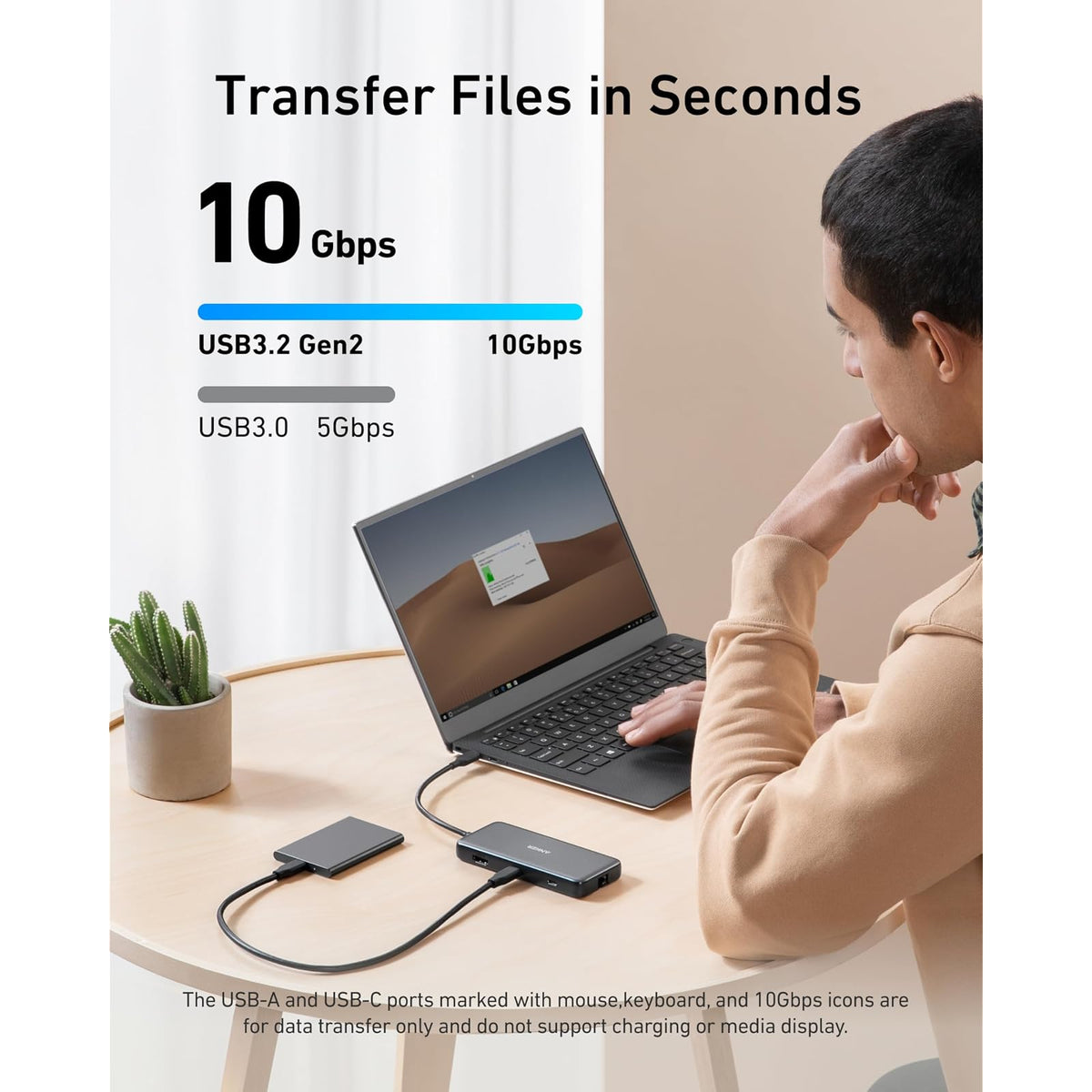 Hub USB Anker USB-C, adaptador Ethernet multipuerto 8 en 1 con puerto HDMI 4K - vista 4
