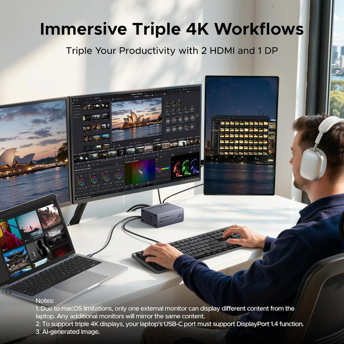 Estación-de-Acoplamiento-UGREEN-USB-C-para-Laptop-con-Triple-Monitor-3
