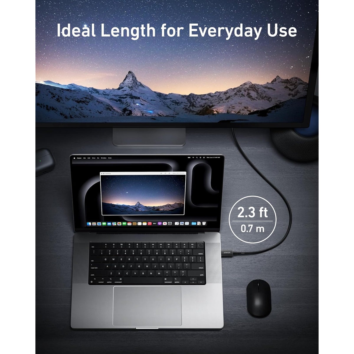 Cable Anker Thunderbolt 4 USB C a USB C (240 W, 2.3 pies) - vista 5