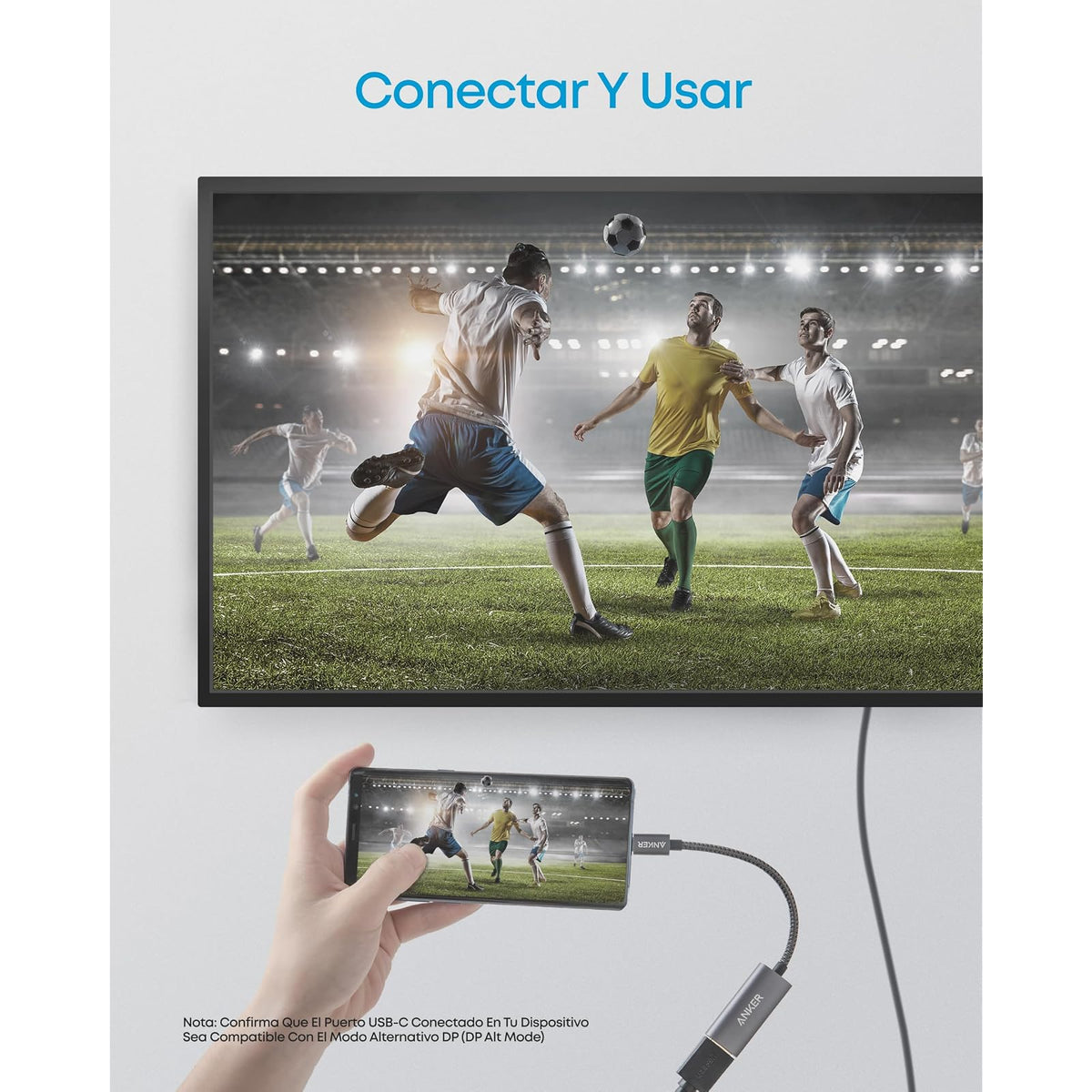 Adaptador Anker USB C a HDMI (4K@60Hz), Adaptador 310 USB-C (4K HDMI), para MacBook Pro, MacBook Air, iPad Pro, Pixelbook, XPS, Galaxy y más - vista 3