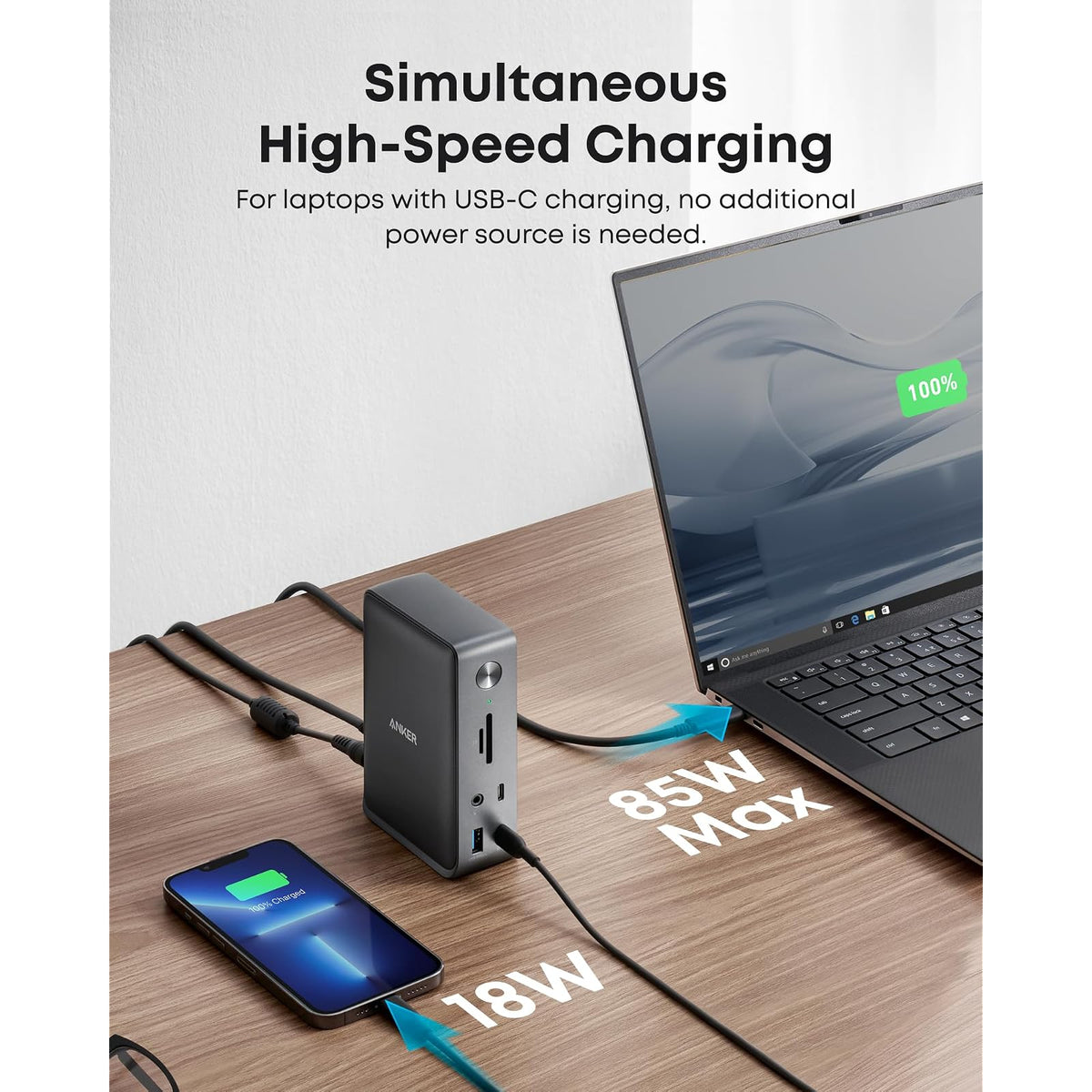 Hub USB Anker Estación de acoplamiento para laptop, estación de acoplamiento USB C - vista 4
