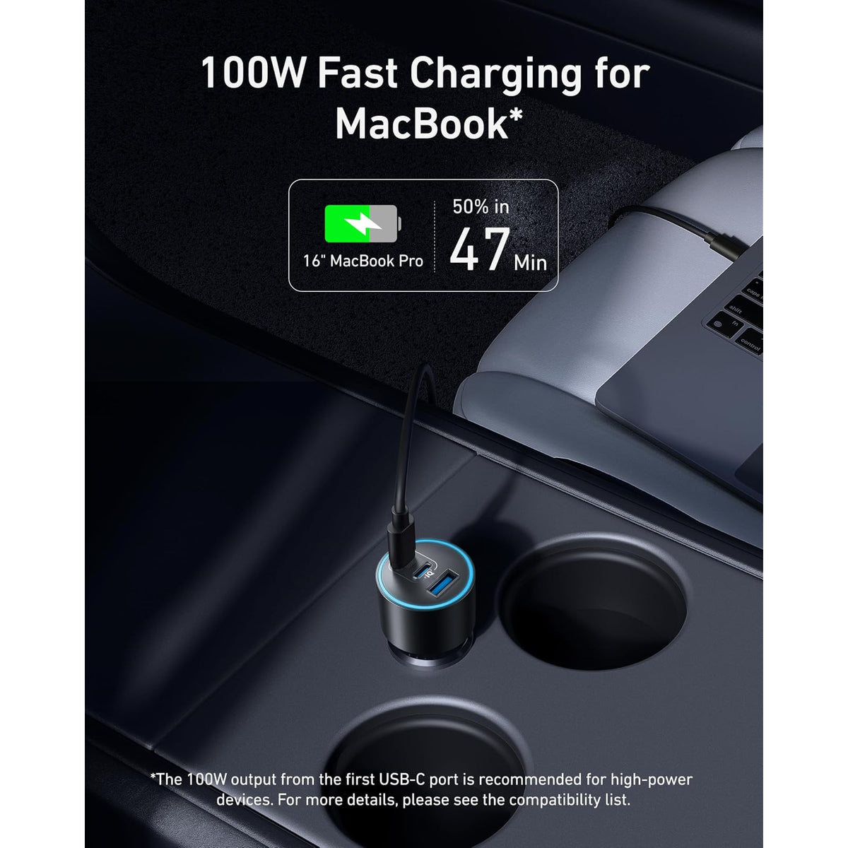 Cargador Anker de coche de carga rápida USB C ultracompacto de 3 puertos de - vista 3