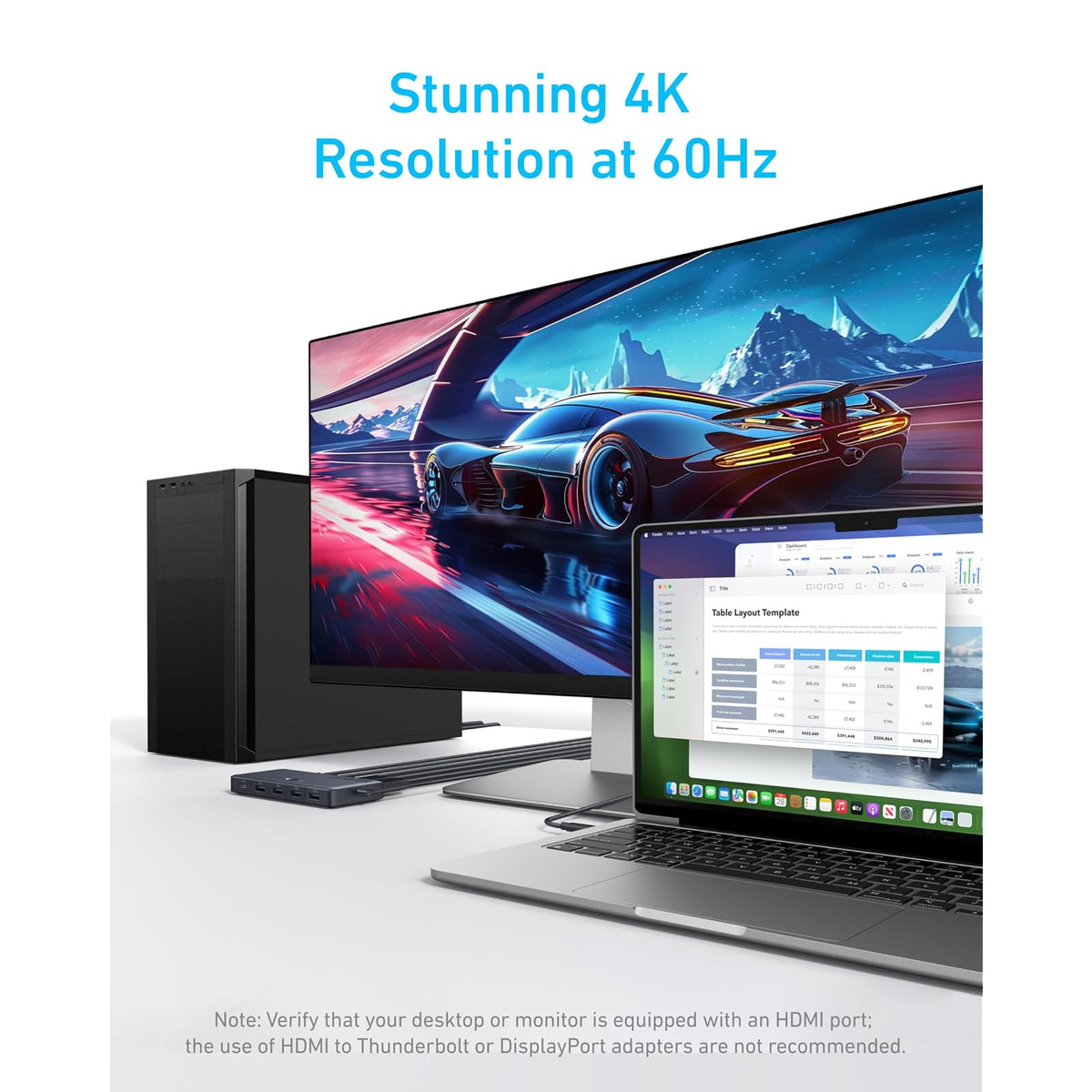 Conmutador Anker KVM HDMI USB 3.0, 5 Puertos USB 3.0, Soporta 4K@60Hz, Botón Magnético de Control Remoto para Cambio de Laptop a Escritorio - vista 6