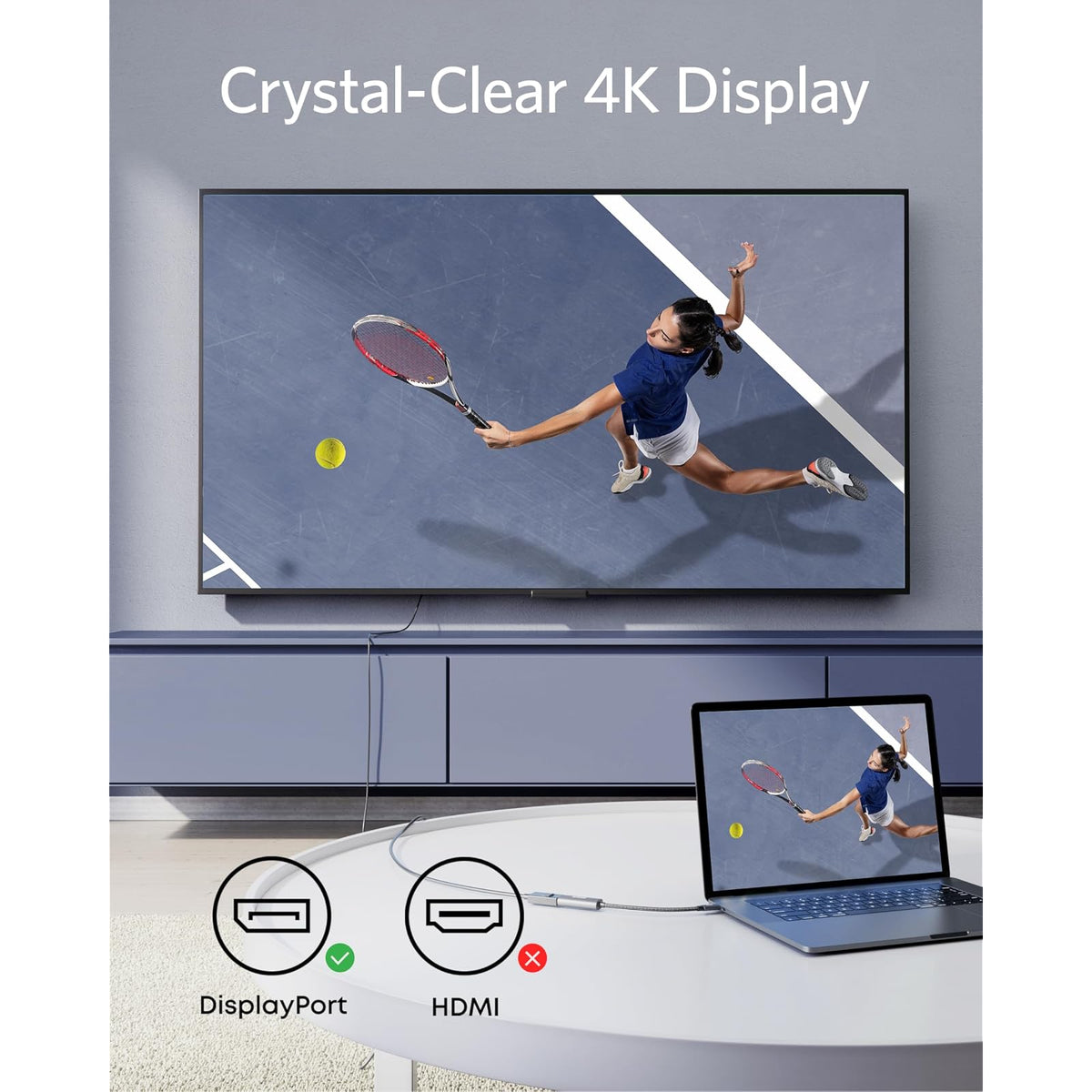 Adaptador Anker USB-C a DisplayPort, espejo o extensión de hasta 4K @60Hz Adaptador - vista 2