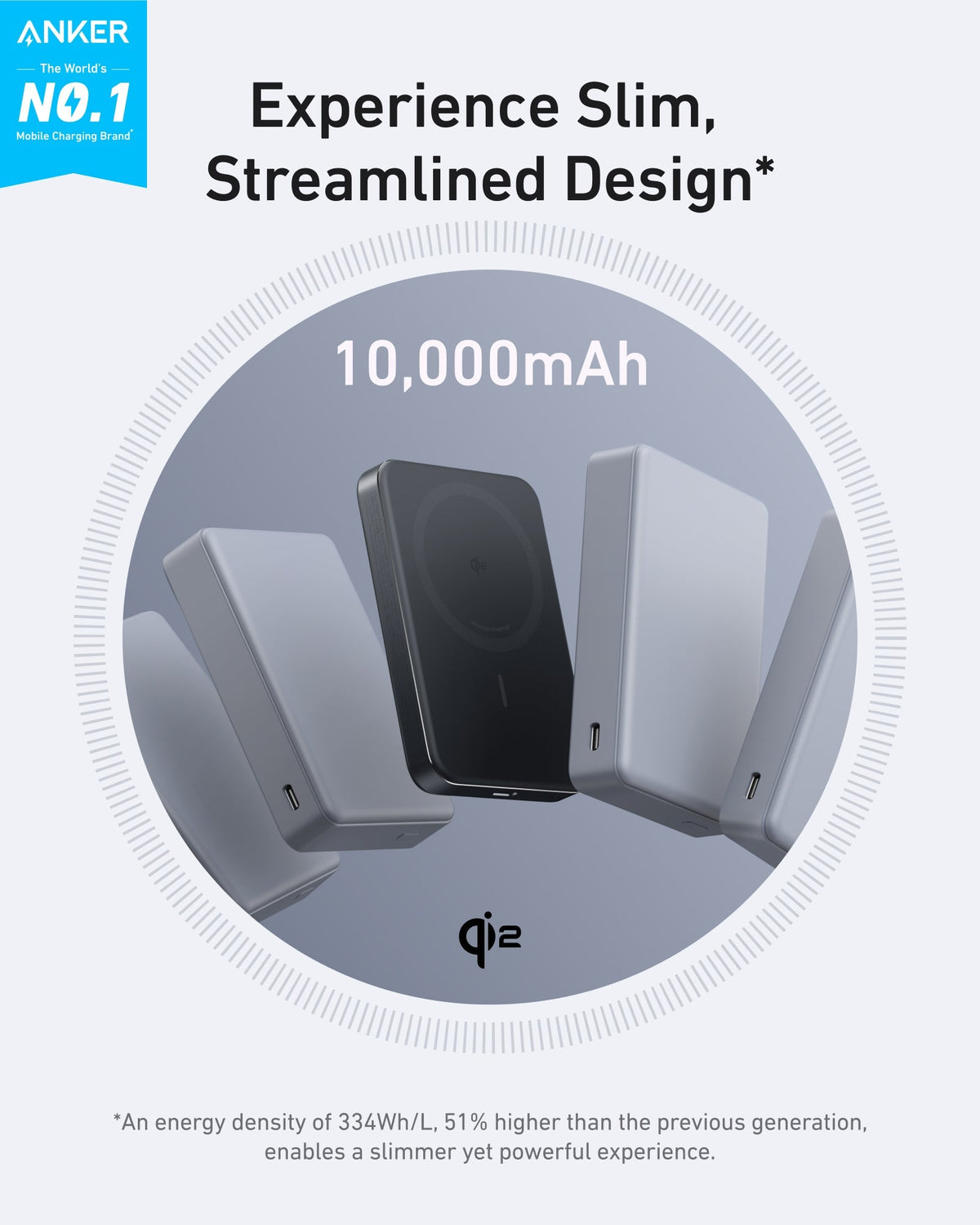 Power Bank Anker MagGo Slim 10.000mAh MagSafe 15W Negro