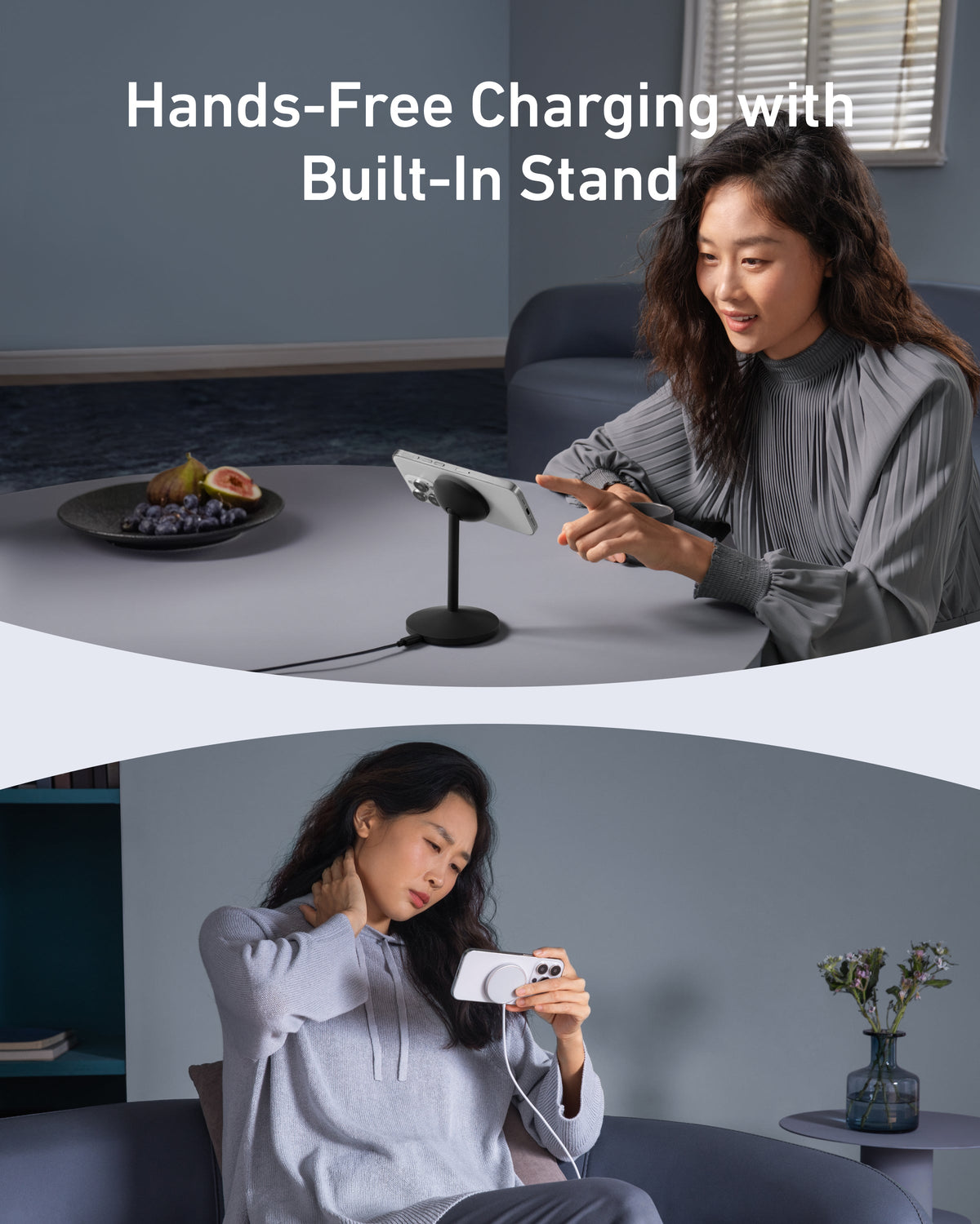 Cargador Inalámbrico Anker MagGo Wireless Charger Stand Negro