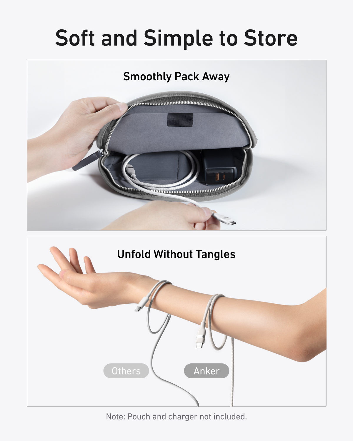 Cable Anker 240W USB-C to USB-C Cable (6ft Upcycled-Braided)