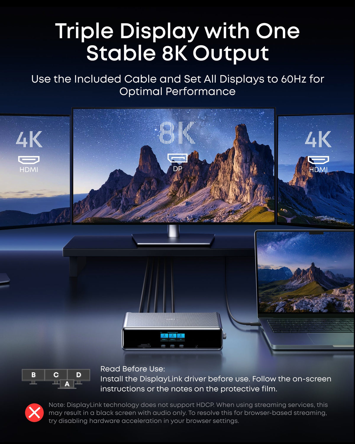 Docking Station Anker 14 en 1 Triple Display GaN