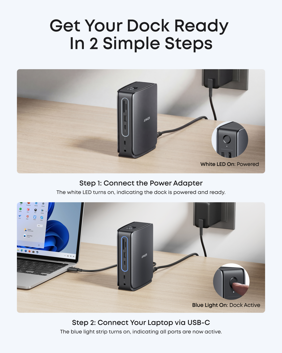 Docking Station Anker Nano 3 Display Dock+Hub 13 en 1 con Hub Removible A83C3