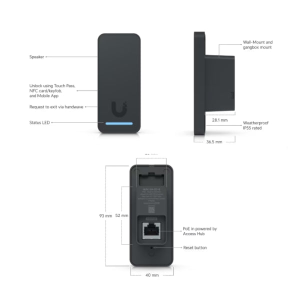 Acceso-a-Puertas-Ubiquiti-Uni-Fi-G3-Reader-Black