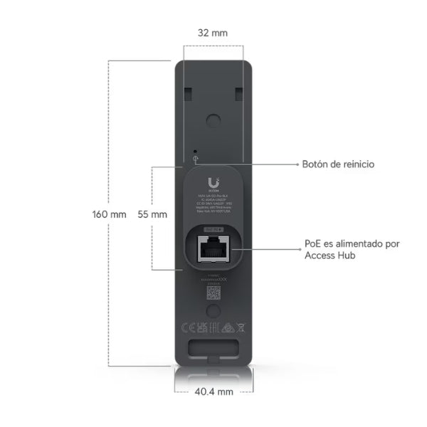 Acceso-a-Puertas-Ubiquiti-UniFi-Access-Lector-de-2da-Generación-para-InteriorExterior