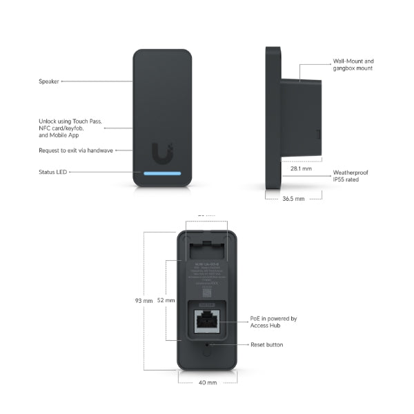 Acceso-a-Puertas-Ubiquiti-UniFi-G3-Reader-Black