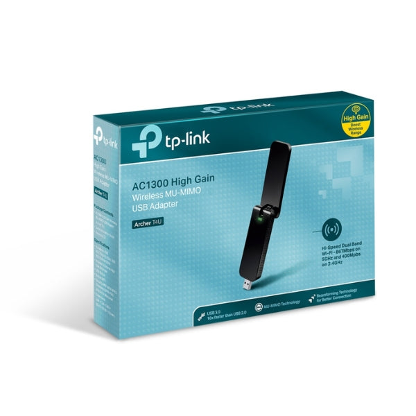Adaptador USB TP-Link Archer T4U AC1300 Wi-Fi Dual Band USB 3.0 MU-MIMO