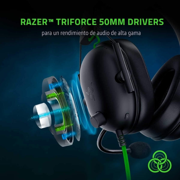 Audífono - Gaming - Razer - BlackShark - V2 - X - 3.5mm - Multiplataforma - 7.1 - Surround - Microfono - HyperClear - Negro - RZ04-03240100-R3U1-