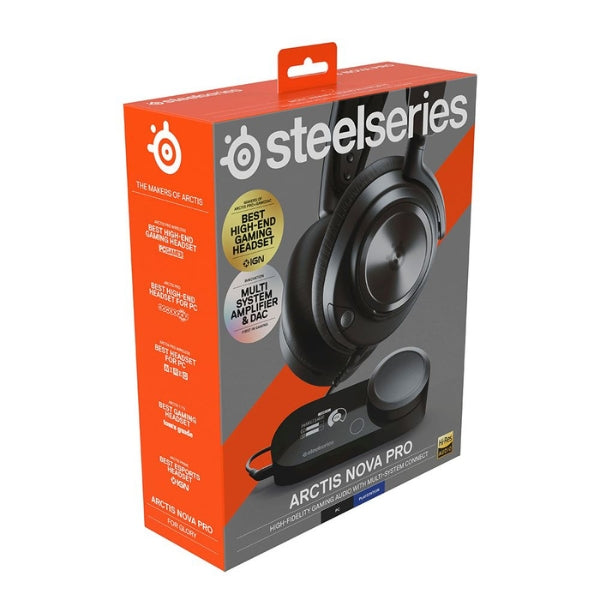 Audífono - Gaming - SteelSeries - Arctis - Nova - Pro - PC - PlayStation - Cableado - GameDAC - Gen - 2 - Hi - Res - Audio - 360 - Spatial - Audio - 40mm - 61527