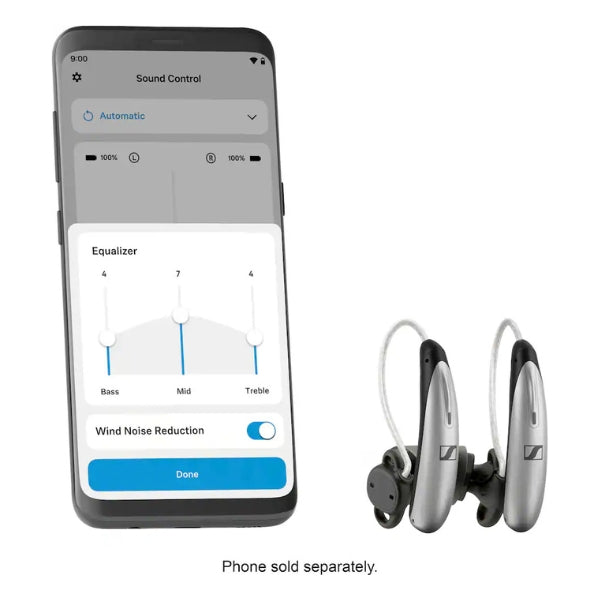 Audífono-OTC-Sennheiser-All-Day-Clear-Slim-–-Self-Fitting-Hearing-Aid,-All-Day-Wear-&-Bluetooth-Gray