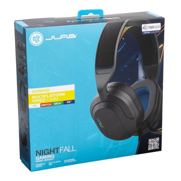Audífonos-Gamer-Cableados-JLab-Nightfall-3.5mm-Drivers-50mm-Micrófono-Flip-Up-GHNHTFALLRBLK4-Negro
