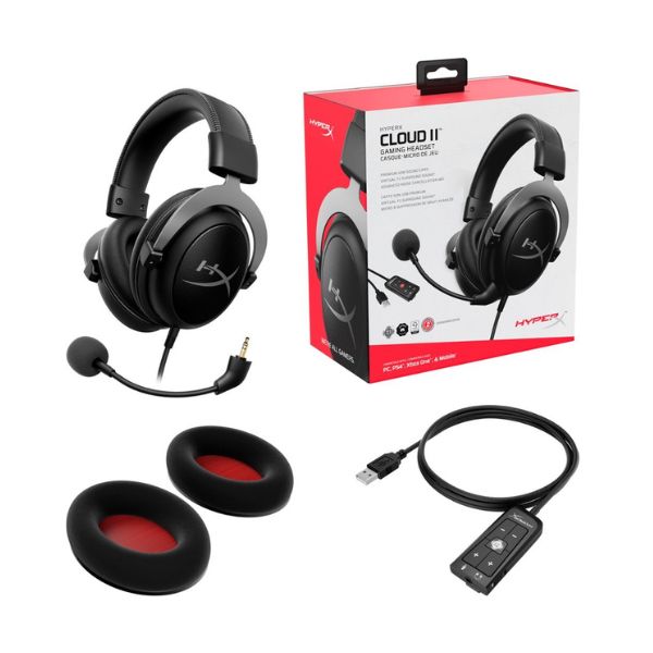 Audifonos-HyperX-Cloud-II-Gaming-box-accesorios