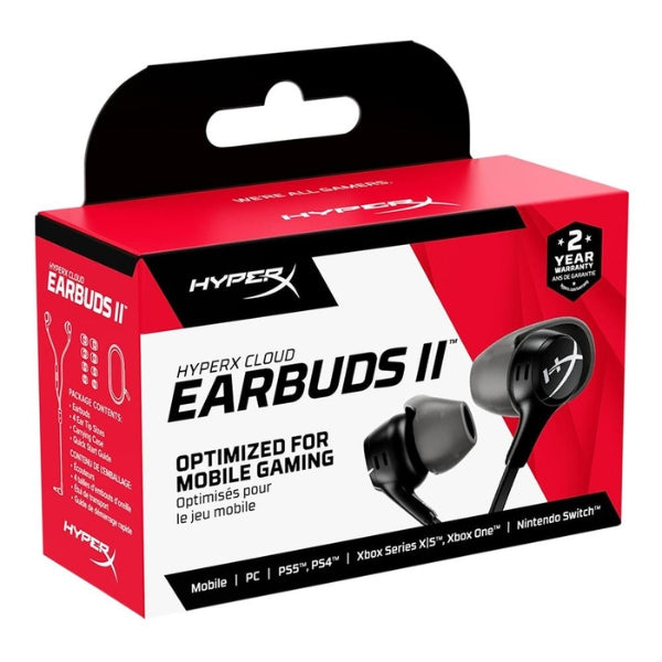Audífonos-In-Ear-Gamer-Cableados-HyperX-Cloud-Earbuds-II-3.5mm-Micrófono-Omnidireccional-70N24AA-Negro