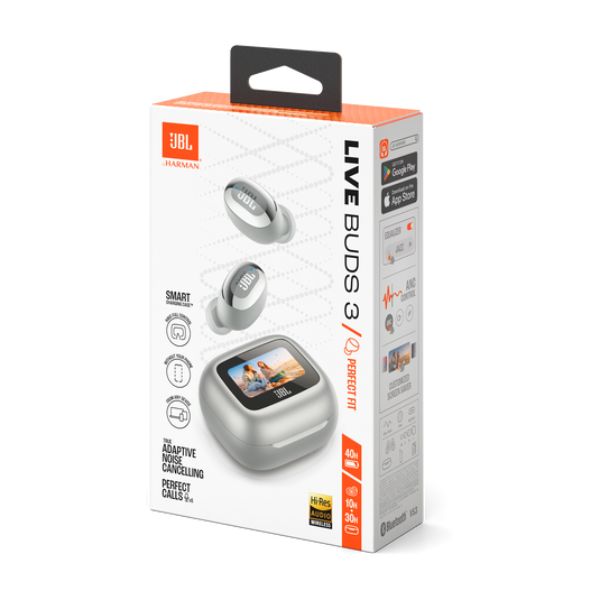 Audífonos JBL Live Buds 3 True Wireless - Cancelación de Ruido - Bluetooth - Silver - JBLLIVEBUDS3SIL