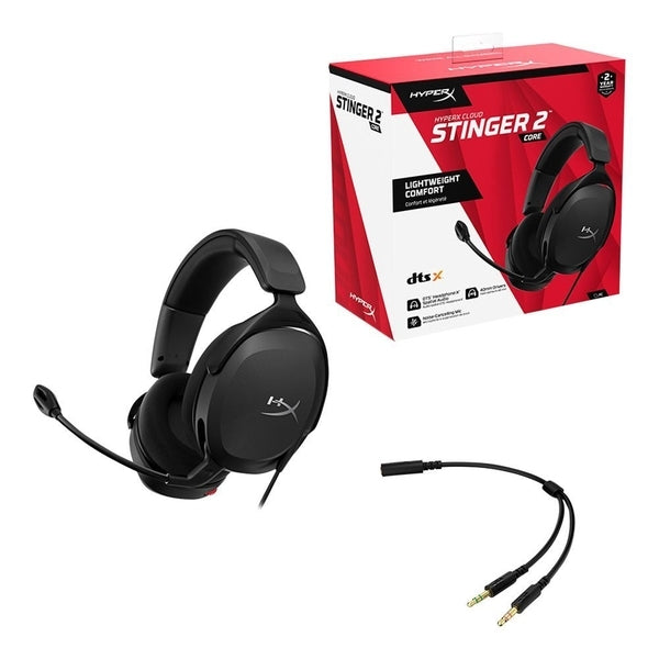 Auriculares - HyperX - Cloud Stinger 2 Core - PC Gaming - Over-Ear - Wired USB - DTS HeadphoneX - 40mm Drivers - Flip-to-Mute Mic - 683L9AA - Negro