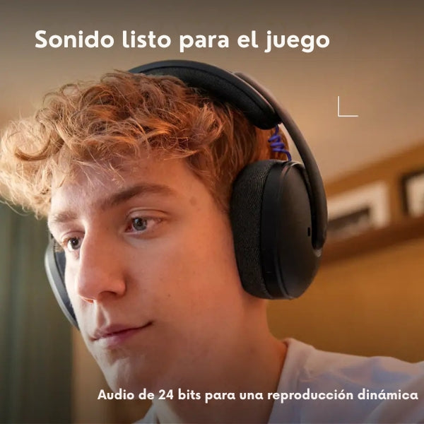 Auriculares - Logitech G - G325 LIGHTSPEED - Wireless Gaming Headset - Omni-Directional Mic - 32mm Drivers - RF 2.4GHz/Bluetooth 5.2 - 24h Battery - 981-001522 - Negro
