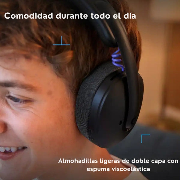 Auriculares - Logitech G - G325 LIGHTSPEED - Wireless Gaming Headset - Omni-Directional Mic - 32mm Drivers - RF 2.4GHz/Bluetooth 5.2 - 24h Battery - 981-001522 - Negro
