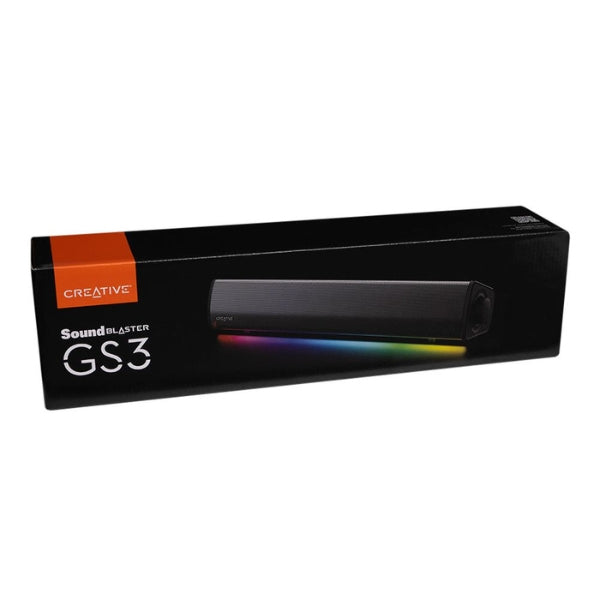 Barra - de - Sonido - Gaming - Creative - Sound - Blaster - GS3 - Compact - RGB - Bluetooth - USB - Type-C - 3.5mm - 24W - 51MF8465AA000 - Negro